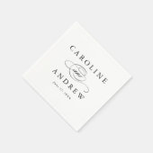 Elegant Script Black and White Wedding Servetten (Hoek)
