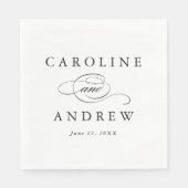 Elegant Script Black and White Wedding Servetten (Voorkant)