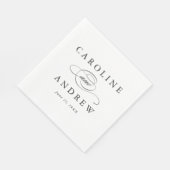 Elegant Script Black and White Wedding Servetten (Hoek)