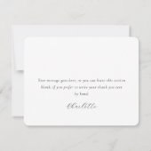Elegant Script Black and White Wedding Shower Bedankkaart (Achterkant)