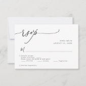 Elegant Script Black and White Wedding Simple RSVP Kaartje (Voorkant)