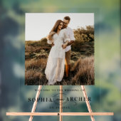 Elegant Script Black and White Wedding Welcome Acryl Bord (Neutraal)