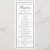 Elegant Script Black Border Wedding Programma Programmakaart (Voorkant)