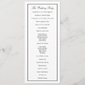 Elegant Script Black Border Wedding Programma Programmakaart (Achterkant)