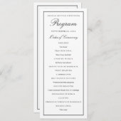 Elegant Script Black Border Wedding Programma Programmakaart (Voorkant / Achterkant)