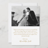 Elegant Script Black en Gold 6 Photo Collage Bedankkaart (Achterkant)