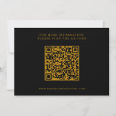 Elegant Script Black en Gold QR Code Weddenschap Save The Date (Achterkant)