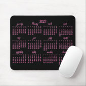Elegant Script Black en Roze Agenda 2023 Muismat (Met muis)