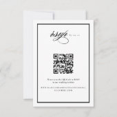Elegant Script Black en Wedding QR-code RSVP Kaartje (Voorkant)