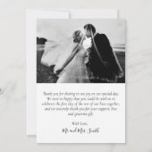 Elegant Script Black en White 6 Photo Collage Bedankkaart (Achterkant)