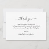 Elegant Script Black en White Bedankkaart (Voorkant)