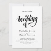 Elegant Script Black en White Calligraphy Wedding Kaart (Voorkant)