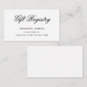 Elegant Script Black en White Gift Registry Informatiekaartje (Voorkant / Achterkant)