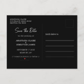 Elegant Script Black en White Photo Wedding Aankondigingskaart (Achterkant)