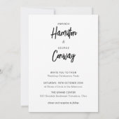 Elegant Script Black en White Photo Wedding Kaart (Achterkant)