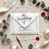 Elegant Script Black en White Simple Wedding Acryl Uitnodigingen