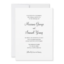 Elegant Script Black en White Simple Wedding