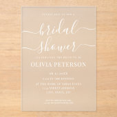 Elegant Script Black en White Vrijgezellenfeest Acryl Uitnodigingen (Voorkant)