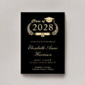 Elegant Script Black Gold College Afstuderen Aankondiging