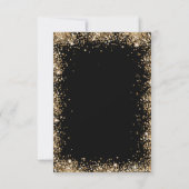 Elegant Script Black Gold Glitter 60th Birthday Kaart (Achterkant)