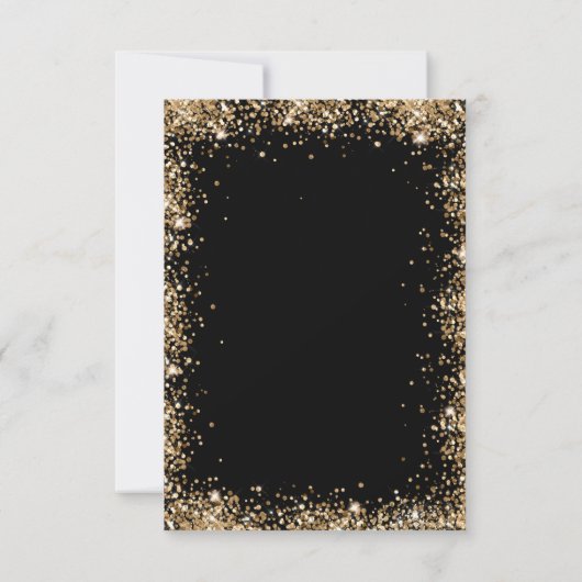Elegant Script Black Gold Glitter 60th Birthday Kaart (Achterkant)