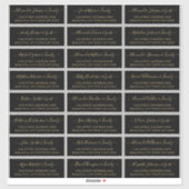 Elegant Script Black Gold Weduwingstoestel Adres Sticker (Vel)