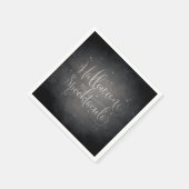 Elegant Script Black Gothic Halloween Servet (Hoek)