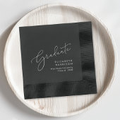Elegant Script Black Graduation Party Folie Servetten