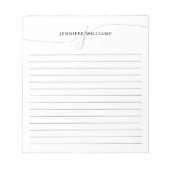 Elegant Script Black Gray Modern Monogram gelinkt Notitieblok (Voorkant)