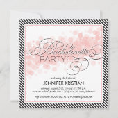 Elegant Script Black Pink Bachelorette Party Kaart (Voorkant)