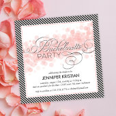 Elegant Script Black Pink Bachelorette Party Kaart