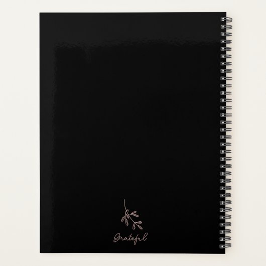 Elegant Script Black Pink Floral Appointal Book Planner (Achterkant)