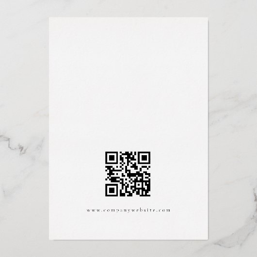 Elegant Script Black QR-code Logo kerst Folie Feestdagenkaart (Achterkant)
