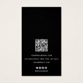 Elegant Script Black QR Code Oorspronkelijk beelds Visitekaartje (Achterkant)