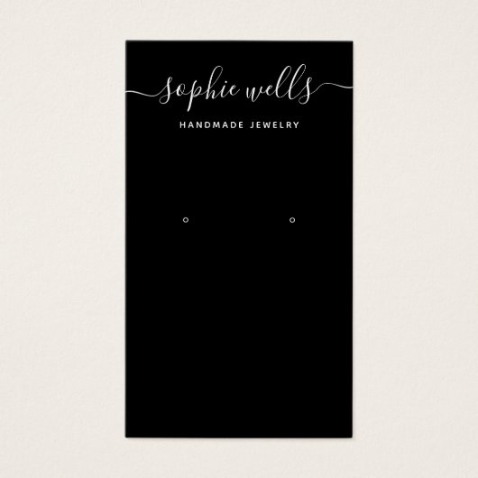 Elegant Script Black QR Code Oorspronkelijk beelds Visitekaartje (Voorkant)