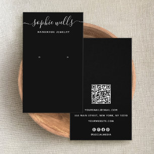 Elegant Script Black QR Code Oorspronkelijk beelds Visitekaartje