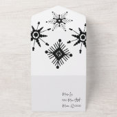 Elegant Script Black Snowflakes kerstbruiloft All In One Uitnodiging (Buitenkant)