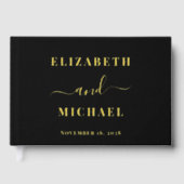 Elegant Script Black Wedding Gastenboek (Voorkant)