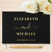 Elegant Script Black Wedding Gastenboek