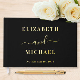 Elegant Script Black Wedding Gastenboek