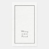 Elegant Script Black Wedding minimalist Couple Pap Servet (Voorkant)