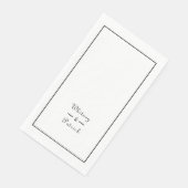 Elegant Script Black Wedding minimalist Couple Pap Servet (Hoek)