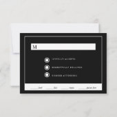 Elegant Script Black Wedding RSVP Kaart (Achterkant)