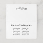 Elegant Script Black Wedding Table Seating Chart Plaatskaartje (Buitenkant ongevouwen)