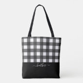 Elegant Script Black White Buffalo Pset Tote Bag (Achterkant)