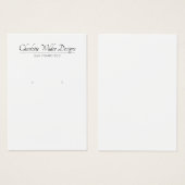 Elegant Script Black White Earning Display Card Visitekaartje (Voorkant /achterkant)
