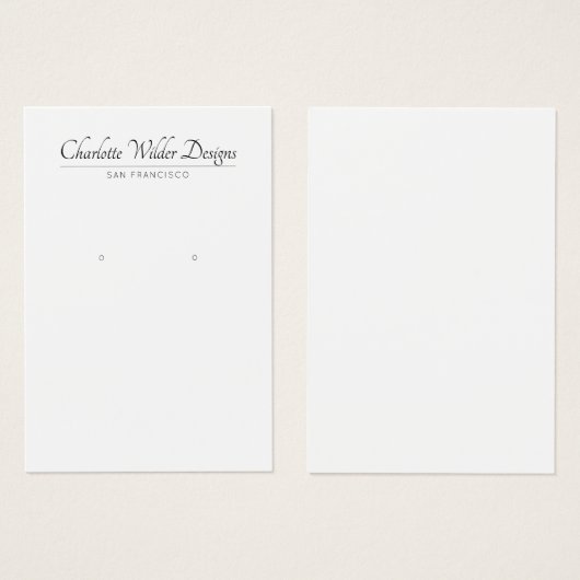 Elegant Script Black White Earning Display Card Visitekaartje (Voorkant /achterkant)