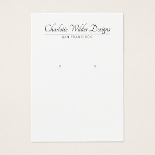 Elegant Script Black White Earning Display Card Visitekaartje