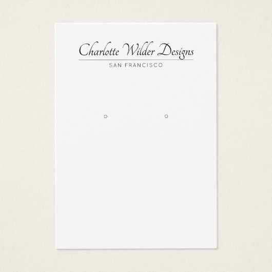Elegant Script Black White Earning Display Card Visitekaartje (Voorkant)