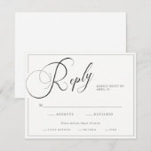Elegant Script Black & White met Entree Wedding RSVP Kaartje (Voorkant / Achterkant)